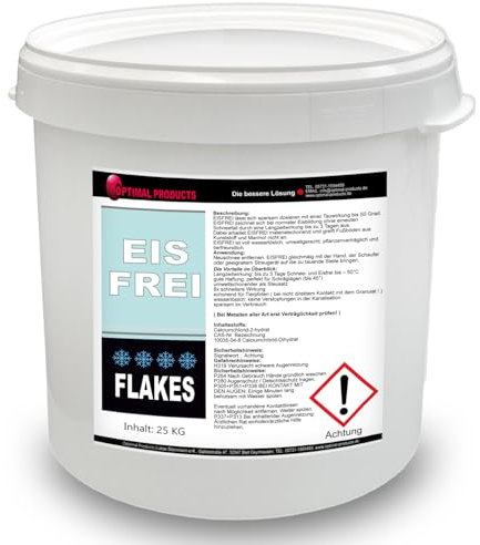 Optimal Products Eisfrei Auftaugranulat bis minus 25°C 25kg I Streugut salzfrei I Streumittel I Wiederverschließbar