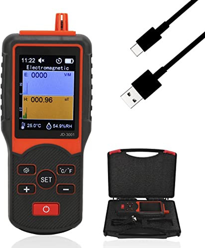 JD-3001 Geigerzähler, Multifunktionaler Nuklear Geigerzähler Radioaktivität, 0,01 μT ~ 999,99 μT Tragbarer Geigerzähler Dosimeter für Nukleare Strahlung Elektromagnetische Strahlung