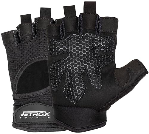 NetroxSports - atmungsaktive Sporthandschuhe mit extra Grip - Krafttraining, Fahrrad fahren Fitness Handschuhe Gym - Herren & Damen - Trainingshandschuhe Fitnesshandschuhe Sport Fahrradhandschuhe