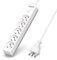 Aigostar Multipresa Ciabatta Elettrica a 5 Posti Presa con Interruttore, 250v/3680W Cavo 5m. Bianco e Grigia