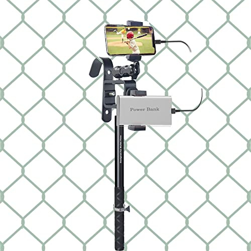 vgsion Backstop Camera Mount Cell Phone Fence Mount for iPhone, GoPro Hero 11, Mevo Start for Recording Baseball, Softball and Tennis Games