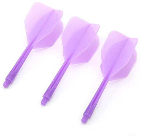 Akozon Dart-Schäfte und Flights, 3 Stück 2BA Integrierte Transparente Schaft-Flights, Standardform Anti BreakBlack mit X-Darts für Fässer mit Gewindedurchmesser (Lila)