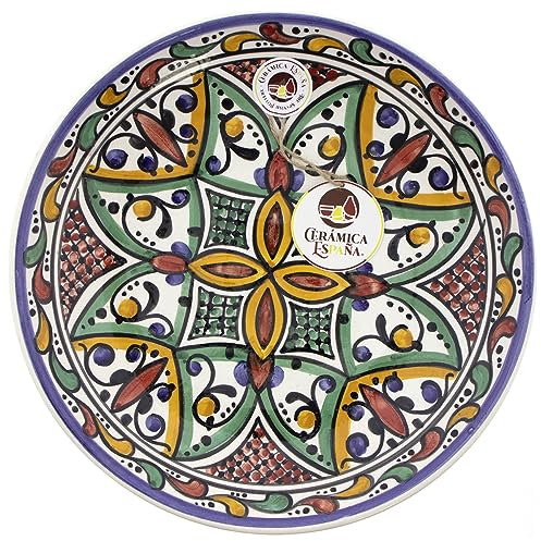 CERÁMICA ESPAÑA Decorativo para colgar en la pared, placa de cerámica modelo D32, 100% hecha a mano, 27 x 27 x 4,5 cm