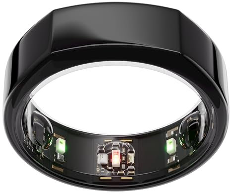 Oura Gen3 Heritage Smart Ring - Size 12, Black | Sleep, Heart Rate and Fitness Tracking Wearable - Up to 7 Day Battery Life - iOS/Android Compatible - Size First with Oura Sizing Kit