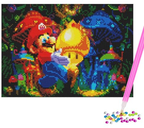 Gsnoniwi DIY Full Diamond Painting -30 x 40 cm, 5D Cartoon Diamond Painting Pictures Kinder Jungen und Mädchen, Geeignet (Rahmen Nicht Enthalten)