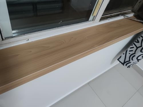 ZAQYCM Fensterbank Schlafzimmer Fenstersims Abdeckung Holzoptik, Extra Breit Fensterbank Einfassung Für Fensterbank Aus Beton/Metall/Fliesen, Color : W 50cm/19.7in, Size : L 7