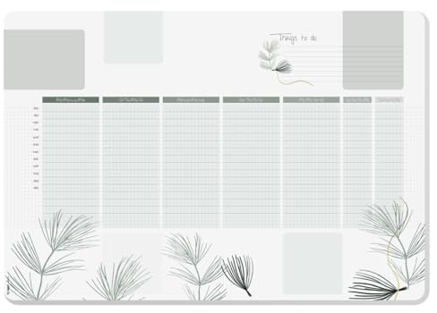 SIGEL HO590 Sous-main en papier, avec calendrier semainier non daté, A2 (59.5 x 41 cm), avec coins arrondis, vert et blanc, 30 feuilles