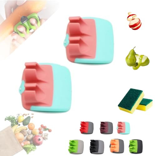 Multifunctional Hand Fruit Peeler, Two-Finger Protective Peeler, Fingervegetable Peeler Palm Peeler, Silicone Finger Grips Peeler, For Pumpkin Carrot Cucumber Potato Peeling (2pc,G)