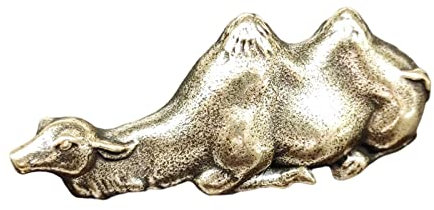 Tee-Haustiere, Mini-Heimdekorationszubehör, Statue, Skulptur, antikes Kupfer, doppelhöckrige Kamelstatue, Schreibtisch-Briefbeschwerer, Ornament, Messing, Wüstentierfiguren, Miniaturen, Stifthalter, D