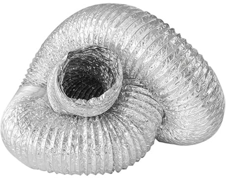 Abluftschlauch Alurohr Lüftungsschlauch Aus Aluminium Rohr Flexschlauch Für HVAC Lüftung 2 Stück Schlauchschelle Edelstahl Inbegriffen 80/100/120/150/160/170/180/200/250/300mm(2m,100mm)