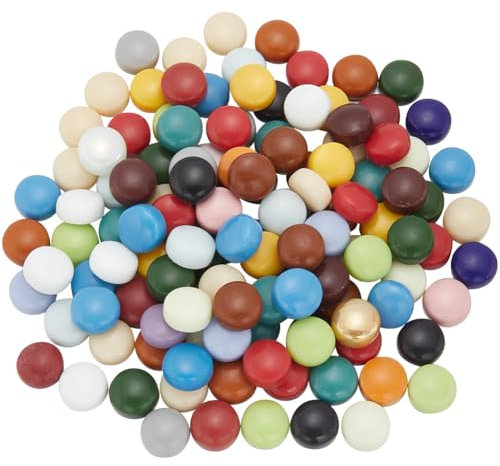 SOFPLATE 200g Mixed Colors 12mm Round Glass Mosaic Tiles Mini Mosaic Glass Pieces Bulk Cute Colorful Flat Circle Glass Cabochons Mosaics Pieces for DIY Mosaic Crafts Making Home Decoration Accessories