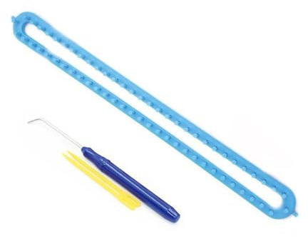 SEIWEI 58cm Blau, Stricken Looms Set mit Haken Nadel, Runde Kunststoff Weben Strickmaschine für DIY Mützen & Schals, 26/36/47/58 Zähne, Craft Kit für Erwachsene