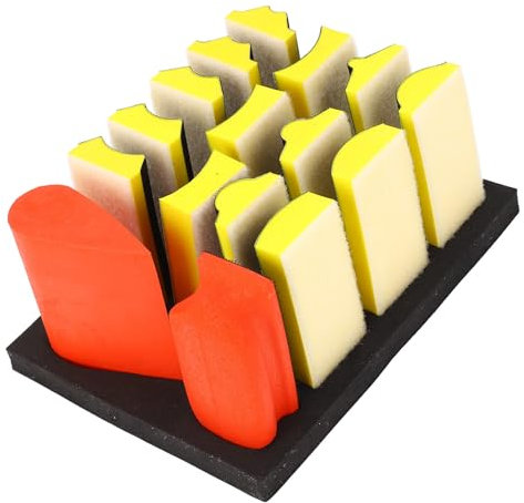 16PCS Sanding Blocks with Self Adhesive Design, for Metal, Wood Polishing and Sanding, Curved Grinding Block
