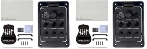 LYEAA Plastic 301 Gitarrenvorverstärker mit Stimmgerät und Presys EQ Equalizer for Akustikgitarren-Tonabnehmer-Vorverstärker