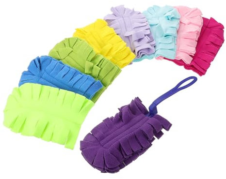 GARVALON 1juego Recambios De Plumero Reutilizables Con Cabezales De Limpieza Para Polvo Kit De Duster Portátil Para Hogar y Oficina Incluye Mango y Paños De Microfibra De Colores