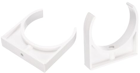 sourcing map Lot de 2 colliers de serrage en PVC pour tuyau d'eau - 90 mm ID - Boucles de tuyau d'eau en forme de U - Support de tuyau pour tuyau d'eau de 7,6 cm - Plateaux TV - Blanc