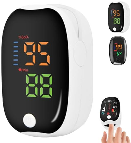 Monitor De Oxígeno En Sangre 2025 Mejorado, Medidor De Glucosa LED No Invasivo, Medidor De Oxígeno No Invasivo, Medidor De Glucosa, Monitor De Glucosa En Sangre (Blanco)