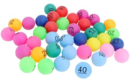 TOYANDONA 40 Stück 1 40 Zahlenball Bingo Kugeln 1 bis 40 nummerierte Bälle verlosen Anrufer Zeichnungen Erwachsene Neon Tombola-Kugelnummern Lotterieball Ball mit Zahlen Plastik