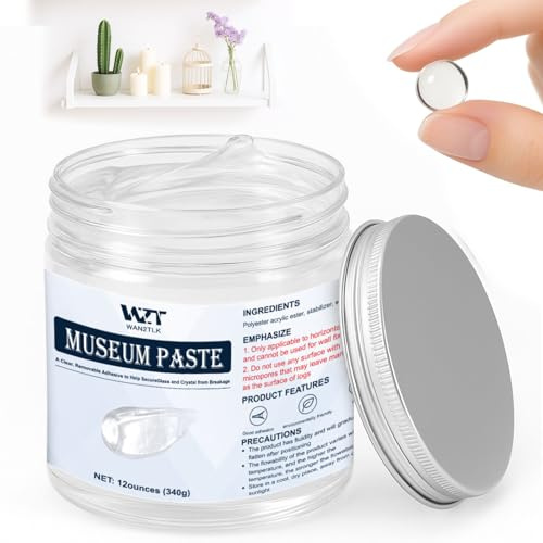 Museum Gel 340g, Clear klebeknete ablösbar für Museumssammlungen, wiederverwendbare museum wax, zum Schutz von Artefakten und zerbrechlichen Gegenständen, Antiquitäten, Glas und Keramik