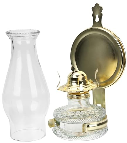 FUTUREORYY Lámpara De Queroseno Vintage De Vidrio Grande, Luz Decorativa De Aceite para Interior, Diseño Retro Base, Iluminación De Emergencia para Hogar, Lámpara De Mesa Elegante