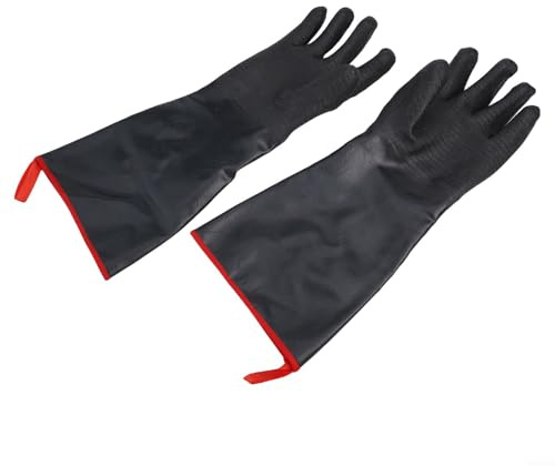 Oniissy Barbecue Oven Gloves Heat Resistant Oil Proof Waterproof Neoprene Cooking Gloves with Anti-Slip Grip and Cotton Lining for BBQ, Grilling, Baking and Kitchen(17.7inch(45cm))