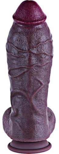 Consolador adulto realista negro de 24 cm, grueso, en silicona de doble densidad, con ventosa, para estimulación del punto G y vaginal, también usable como plug anal ancho, para usuarios avanzados