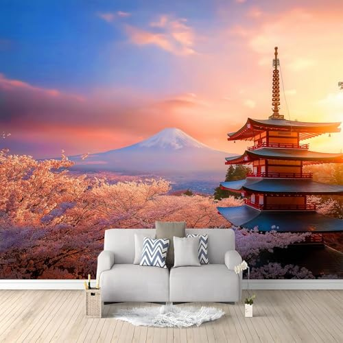 Fotomurales 3D Paisaje De Montaña Nevada Al Atardecer 300x210 cm Papel Pintado Fotográfico, Decoración De la Pared Murales para Salón, Dormitorio, Habitación para Niños, Pared de TV