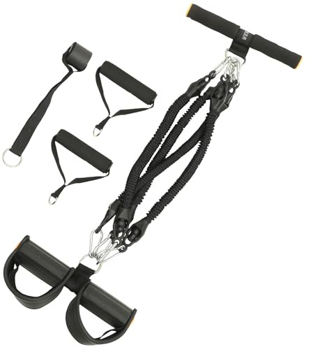 Milisten Banda de Resistencia Elástica para Ejercicio en Casa Pedal Antideslizante y Tubo de Látex Engrosado, Cuerda de Tensión Multifuncional para Entrenamiento Fitness y Equipo de Fuerza