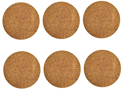 Peosaard Couverture de Plante de Disque, Tapis Protecteur d'anneau paillis en Fibre Tapis Disque Protection des Plantes d'hiver 6 pièces 30 cm, Protection des Arbres