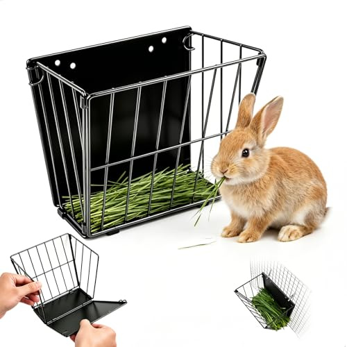 Chituodian Hopfällbar Kaninhö och Höuppgång för Marsvin, Kanin och Chinchilla med Metallram och Buntband, Tillbehör för Bur