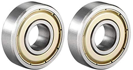 sourcing map 6000ZZ Ball Bearing 10mm x 26mm x 8mm Double Shielded 6000-2Z 80100 Deep Groove Bearings High Carbon Steel Z1 (Pack of 2)