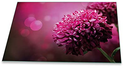 decorwelt | Herdabdeckplatte 80x52 cm 1-Teilig Blumen Pink Ceranfeldabdeckung Universal Spritzschutz Glas Deko Elektroherd Induktion für Kochplatten Herdschutz Schneidebrett Sicherheitsglas