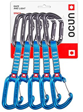 Ocun Hawk QD Combi PA 16 5er Pack 5er Blau Straight Gate/Wire Gate 10 cm