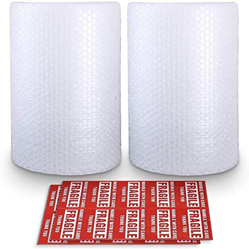 Offitecture Nylon Bubble Cushioning Wrap Roll, 3/16” Air Bubble, 12 Inch x 36 Feet, Perforated Every 12”, (12x36'x2 rolls)