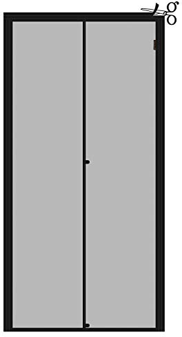 Yotache Adjustable Magnetic Screen Door Fit Doors Size Width 29-33 Height 79-81, Reinforced Fiberglass Mesh with Full Frame Hook&Loop Strip, Black