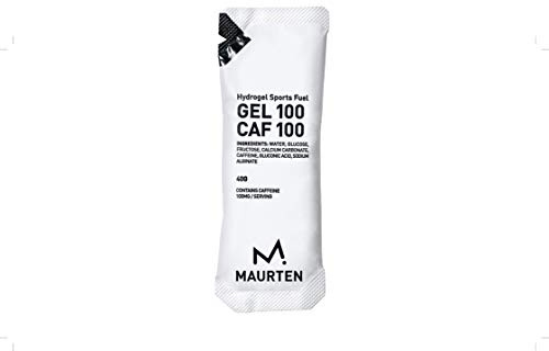 MAURTEN Gel 100 Caf 100 Energy Gel – 12er Pack à 25 g Kohlenhydrate und 100 mg Koffein – magenschonende Hydrogel-Technologie für Ausdauersport – Natürliche Zutaten ohne Konservierungsstoffe