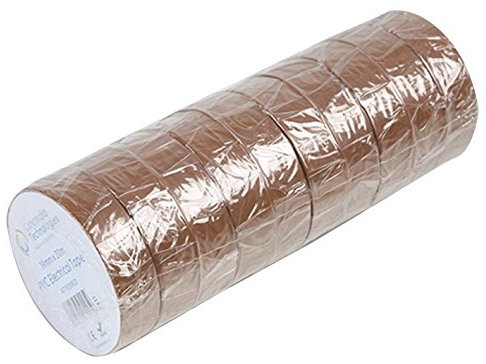 Isolierband, braun, 19 mm x 33 m, 10 Stück/Packung, Trägermaterial PVC (Polyvinylchlorid), Bandfarbe braun, Bandlänge – Imperial 33 m, Bandlänge – metrisch 33 m, Bandtyp Isolierband, Bandbreite –