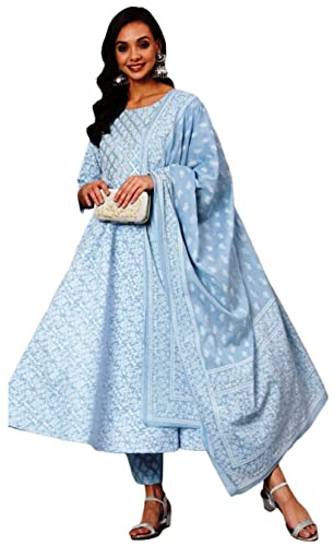 Traditionell Jaipur Rayon Fabulous crop top klänning för kvinnor med festlig klänning från Dhoti & Shrug för kvinnor och flickor, Flerfärgade, XXL