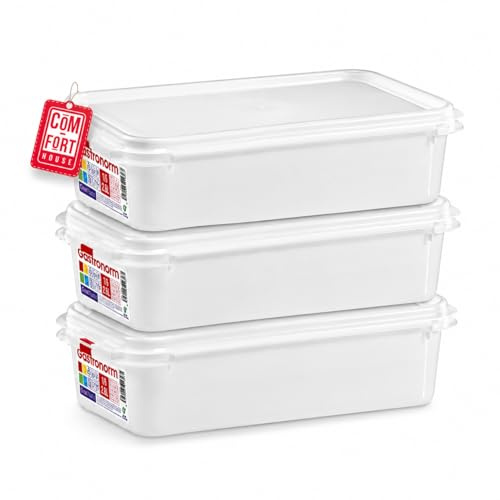 COM-FORT HOUSE Tupper Rectangular 2,8 L Hermético Pack 6 | Cierre hermético, Apto microondas, Apto lavavajillas, Apto congelador