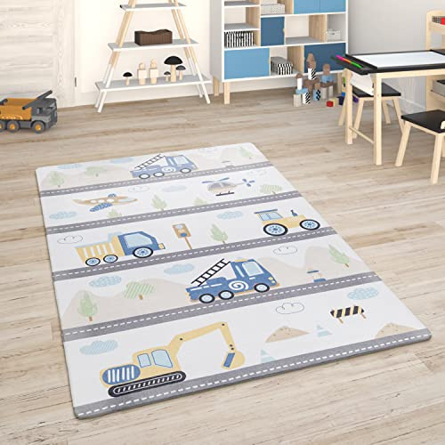 Paco Home Kinderteppich Teppich Kinderzimmer Spielmatte Straßenteppich Spielteppich, Grösse:155x230 cm, Farbe:Bunt