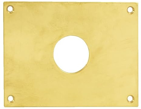 Plaque de propreté trou rond 26 laiton poli 80x80mm - HERACLES - 251552-TR26