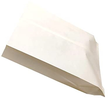 100 Stück Flachbeutel Geschenktüten Papier, Mini Kraftpapiertüten Kraft Umschlag Klein Kraftpapiertüten Mini Papiertüten für Bäckereitüten Kuchen Schmuck Samentüten Candy Tüten-Weiß-18x4x25cm