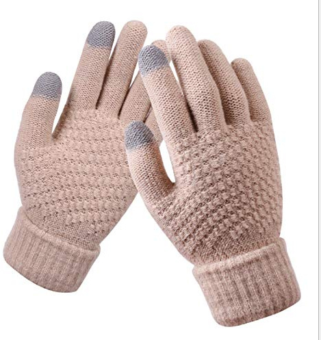 BSLVWG Frauen Winter Touchscreen Handschuhe Warme Strickhandschuhe Thermische Handschuhe Anzug für Laufen Fahren Radfahren Arbeiten Wandern Skifahren
