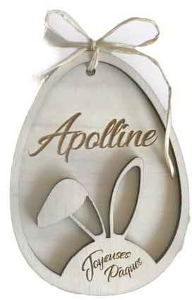 Pâques Oeuf Lapin personnalisable avec prénom gravé