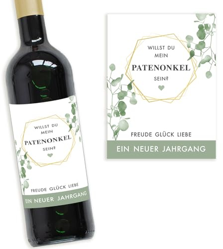 Mimi und Anton Flaschenetikett WILLST DU MEIN PATENONKEL SEIN? | Schwangerschaft verkünden mit Weinetikett