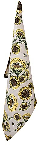 Clayre & Eef Geschirrtuch 50x70 cm Beige Gelb Baumwolle Sonnenblumen Küchentuch