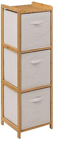 5five - Scaffale Tidy Box con 3 cestini in bambù marrone