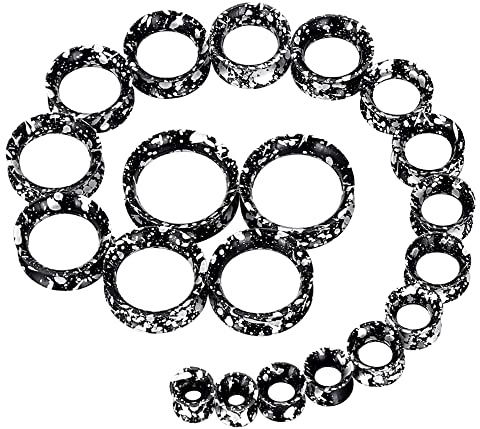 Longbeauty 20er Set/10 Paare Weich/Hart Silikon Tunnel Set Dehnungsset Ohr Piercing Schmuck Double Flared Flexible Stretching Expander