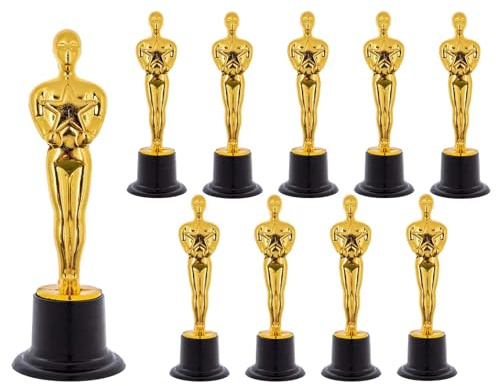 EULAPGOE 10 Pezzi Statue Trofeo D'oro, Trofei Di Plastica, Celebrazioni Di Festa, Per Cerimonia Di Premiazione, Premi Di Festa, Celebrazione Sportiva (Oro)