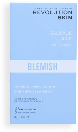 Revolution Skincare Salicylic Acid Spot Patches, Fight Blemishes, Pimples & Blemishes, Tea Tree Oil Soothes, 60 Stickers Per Pack